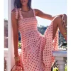 Tie-wrap Dots Baggy Sleeveless Bohemia Dresses