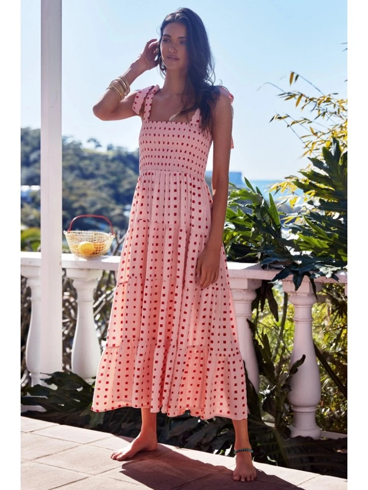 Tie-wrap Dots Baggy Sleeveless Bohemia Dresses - Image 3