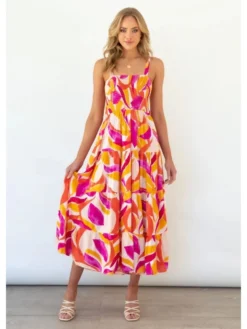 Printed Bohemian Baggy Sleeveless Dresses