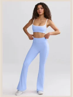 Vertical Reflective Flared Leggings