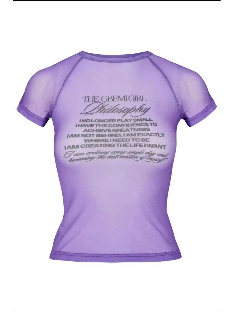 See Through Cropped Rhinestones Skirt Sets - Image 9