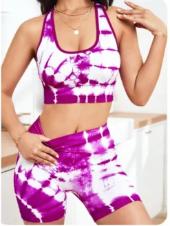 Tie Dye Crewneck Skinny Yoga Sets