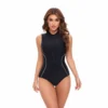 Patchwork Solid Color Fitted One-Pieces