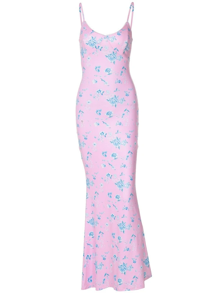 Print Spaghetti Straps Mermaid Maxi Dresses - Image 5