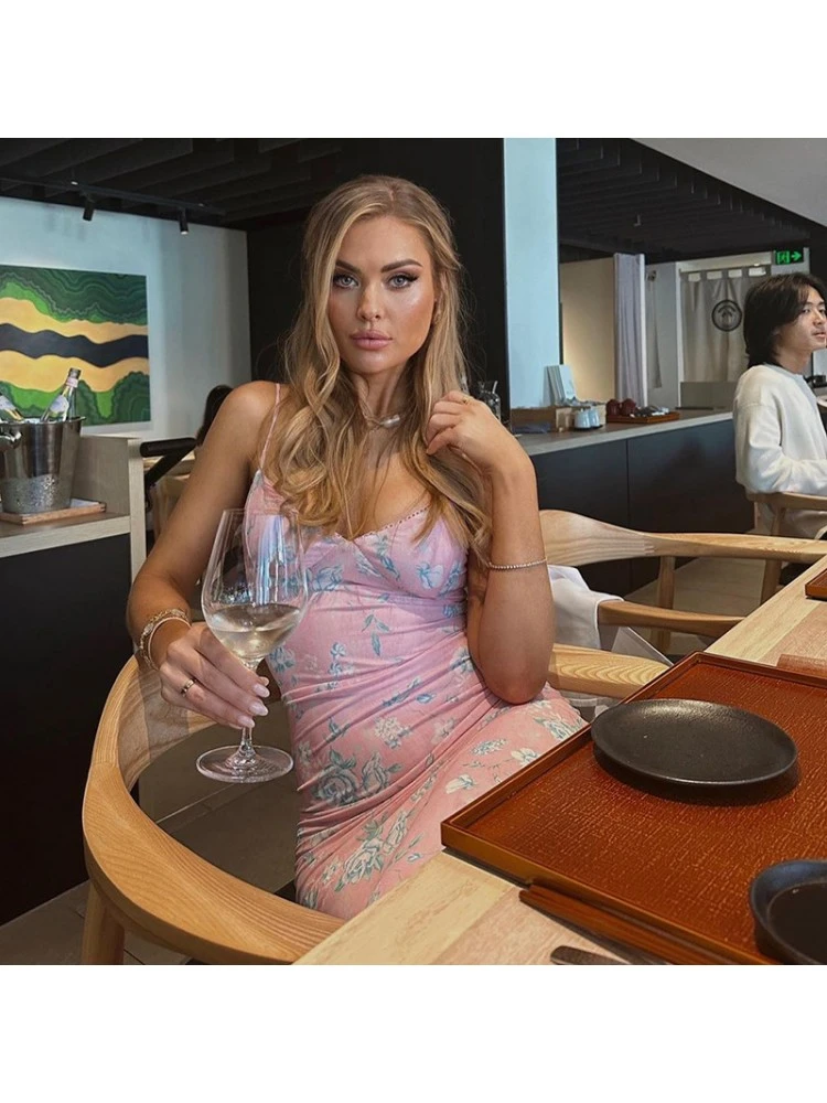 Print Spaghetti Straps Mermaid Maxi Dresses - Image 11