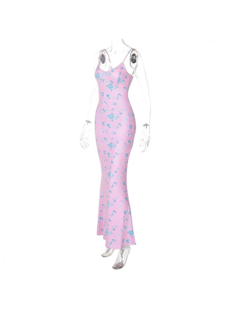 Print Spaghetti Straps Mermaid Maxi Dresses - Image 15