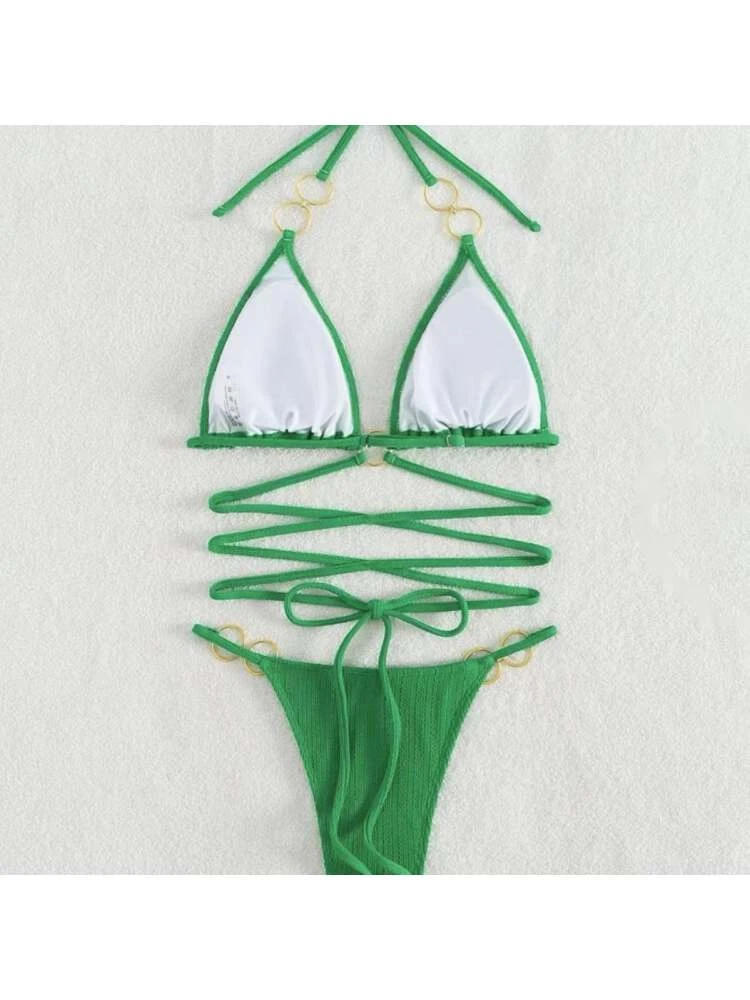 Halter Tie-wrap Backless Bikinis - Image 3