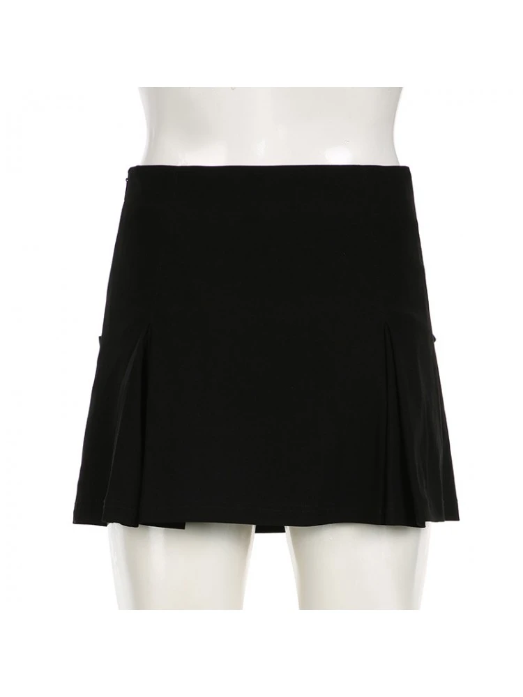 Solid Color Ribbon Bow High Rise Skirts - Image 7