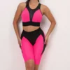 Colorblock Crewneck Cropped Yoga Sets