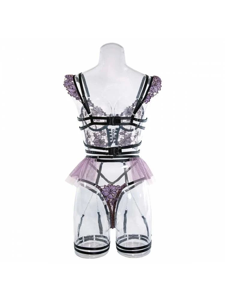 Hollow-out Spaghetti Straps Backless Sexual Sets - Image 8