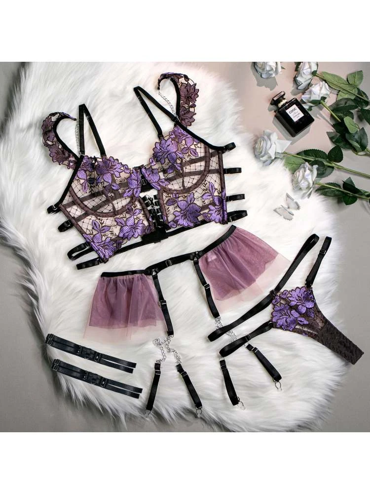 Hollow-out Spaghetti Straps Backless Sexual Sets - Image 9