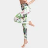 Irregular Flower Print High Rise Skinny Leggings