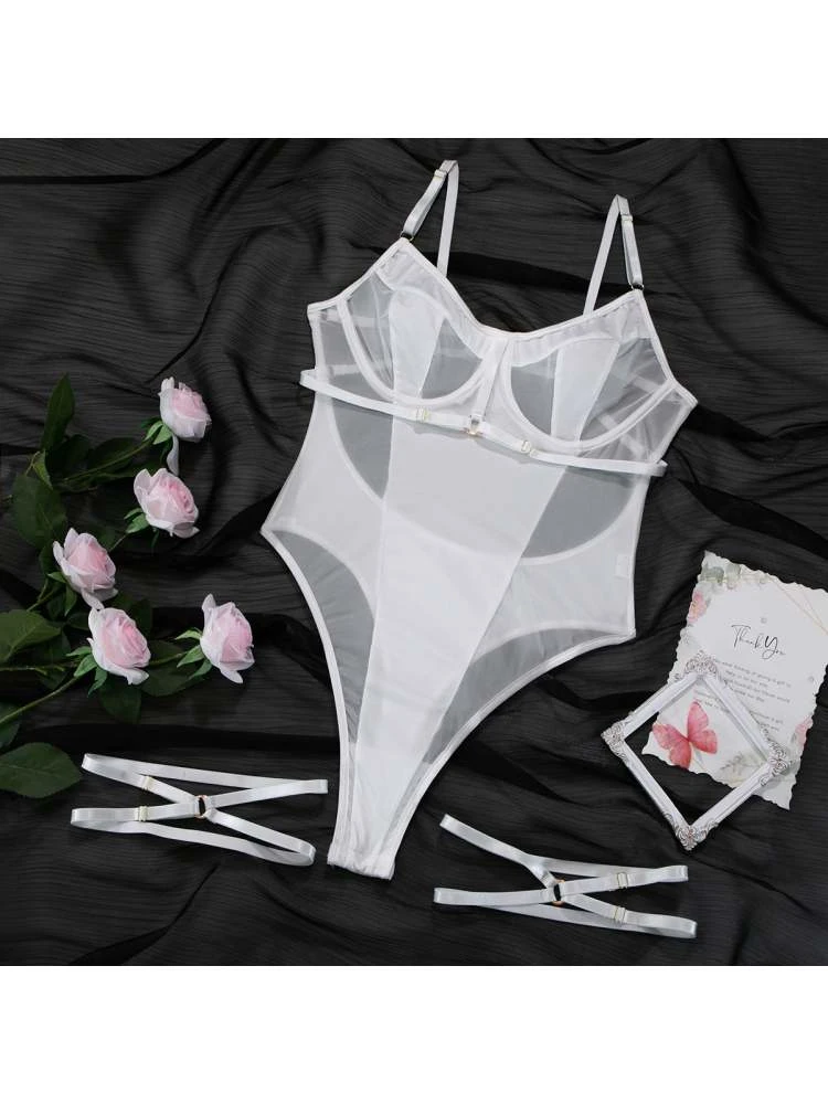 Colorblock High Rise Backless Sexual Bodysuits - Image 10