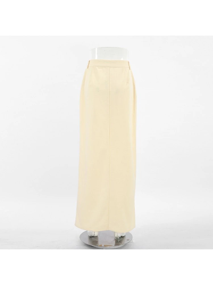 Patchwork Split Hem Cotton Skirts - Image 7