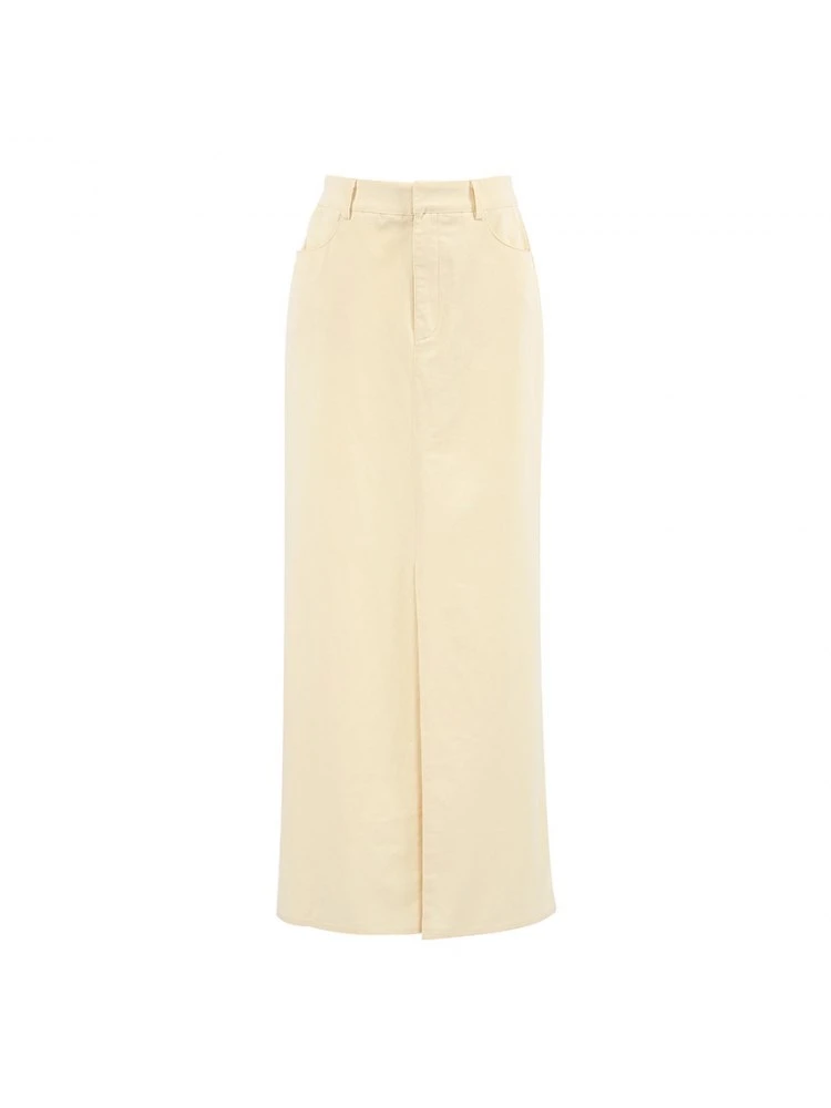 Patchwork Split Hem Cotton Skirts - Image 8