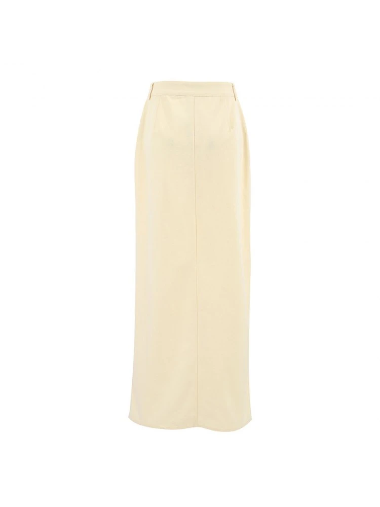 Patchwork Split Hem Cotton Skirts - Image 9