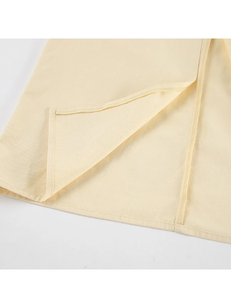 Patchwork Split Hem Cotton Skirts - Image 13