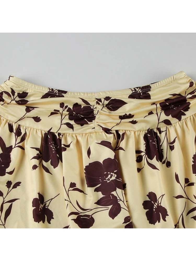 Print Halter Patchwork Backless Skirt Sets - Image 13