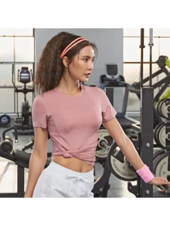 Solid Color Round Neck Fitted Top