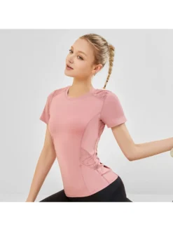 Hollow-out Solid Color Fitted Top