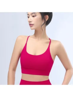 Solid Color Round Neck Backless Tank & Top