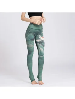 Floral Print High Rise Slim Leggings