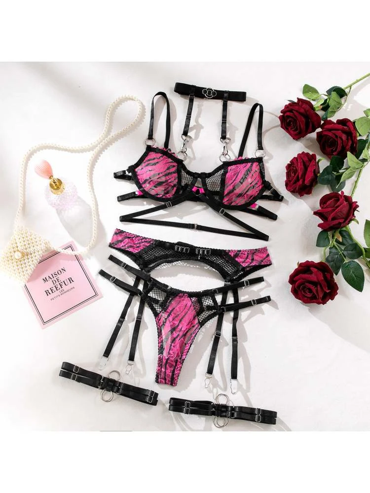 Patchwork Spaghetti Straps Backless Sexual Sets - Image 6