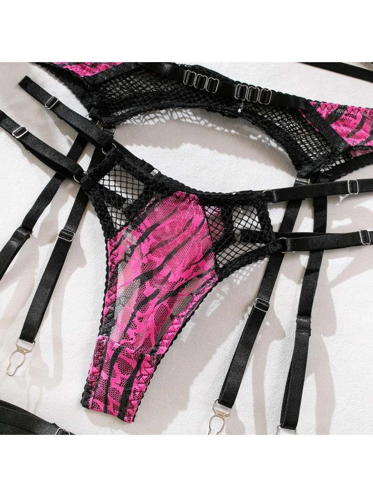 Patchwork Spaghetti Straps Backless Sexual Sets - Image 14