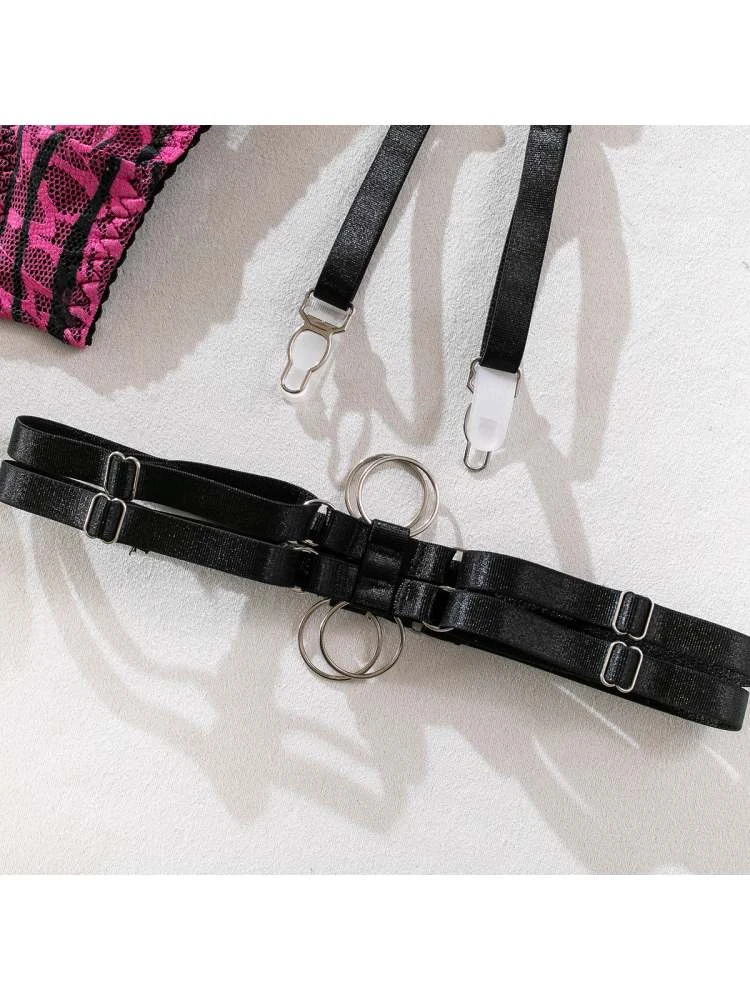 Patchwork Spaghetti Straps Backless Sexual Sets - Image 15