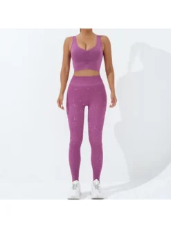 Polka Dots High Rise Cropped Yoga Sets