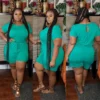 Short Sleeve Solid Color Plus Size Casual Rompers