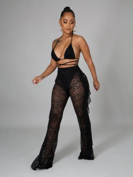 Sexy Black Bikini Three Piece Sets - Image 2